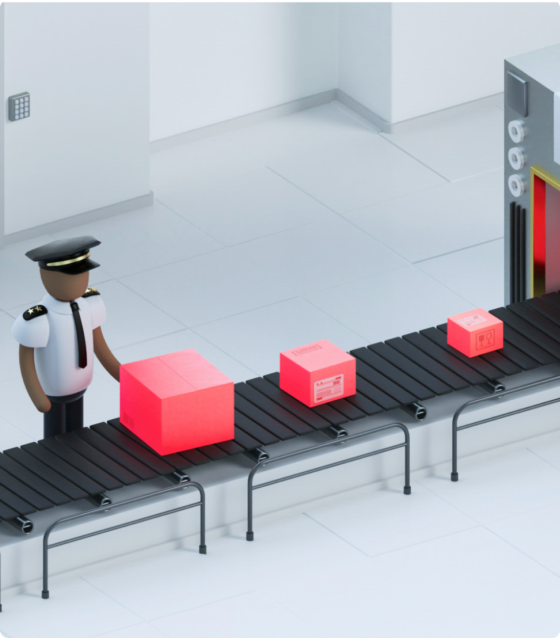 A customs inspecting officer having access and control over the entire carrier facility